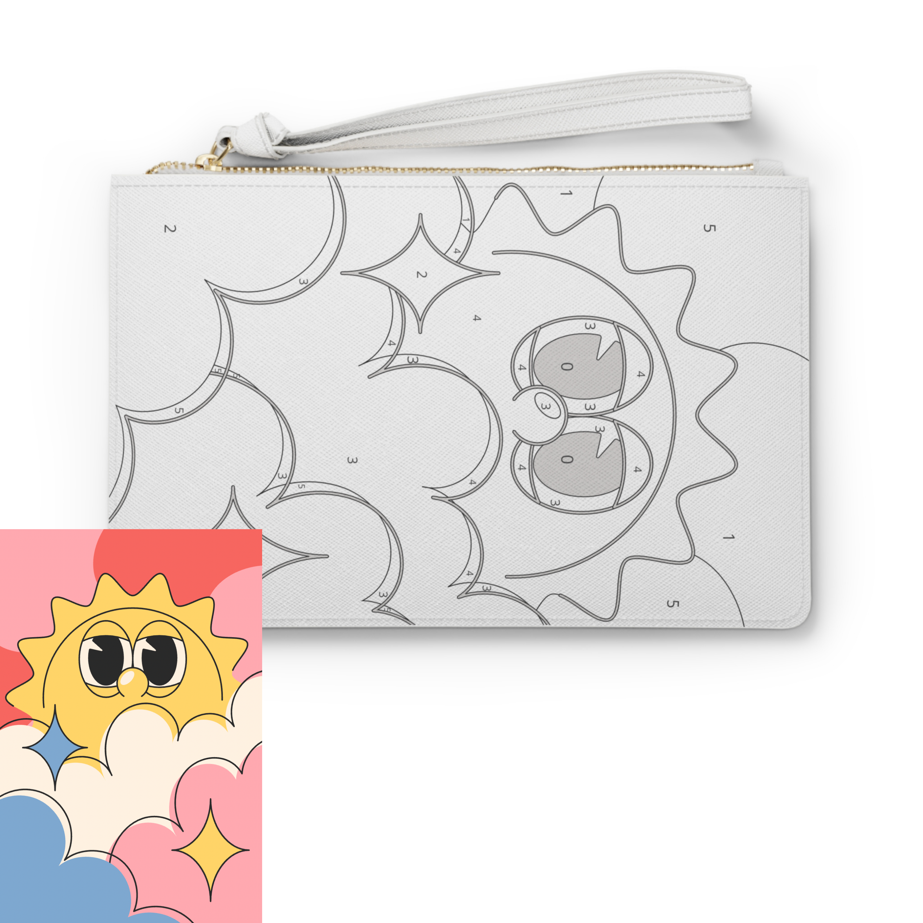 Paint by number clutch bag