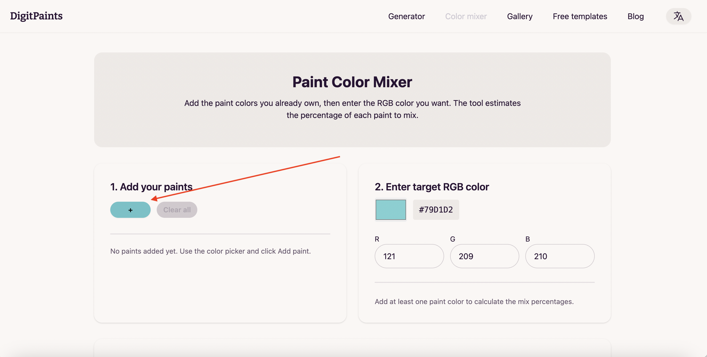 Adding color interface